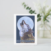 Gray Wolf Howling South Dakota Briefkaart (Staand voorkant)