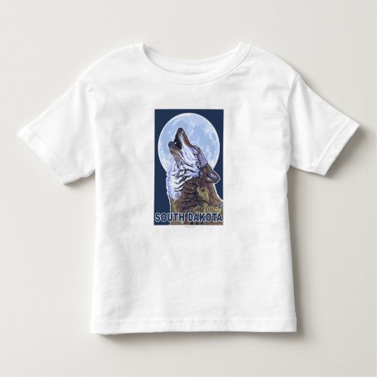 Gray Wolf Howling South Dakota Kinder Shirts (Voorkant)