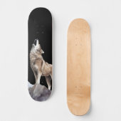 Gray Wolf Howling Wide Street skateboard (Recto)