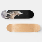 Gray Wolf Howling Wide Street skateboard (Horz)