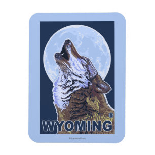 Gray Wolf Howling Wyoming Magneet