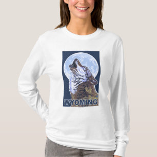 Gray Wolf Howling Wyoming T-shirt