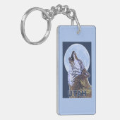 Gray Wolf HowlingUtah Sleutelhanger (Voorkant Links)