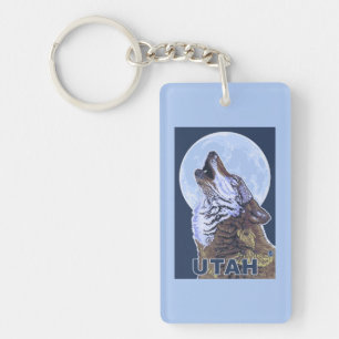 Gray Wolf HowlingUtah Sleutelhanger