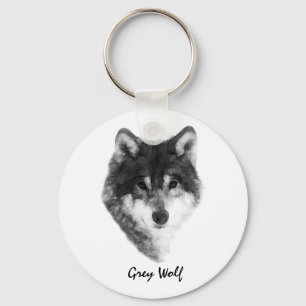 Gray Wolf indrukwekkend Sleutelhanger