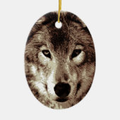 Gray Wolf Keramisch Ornament (Voorkant)