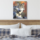Gray Wolf Lovers Canvas Afdruk (Insitu (Slaapkamer))