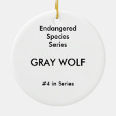 Gray Wolf Ornament ~ Endangered Species Series (Achterkant)