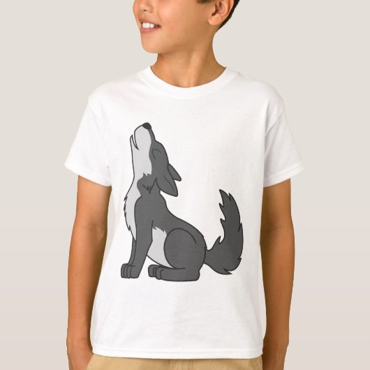 Gray Wolf Pup Howling T-shirt (Voorkant)