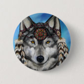 Gray Wolf Ronde Button 5,7 Cm (Voorkant)