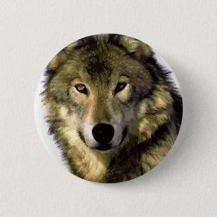 Gray Wolf Ronde Button 5,7 Cm