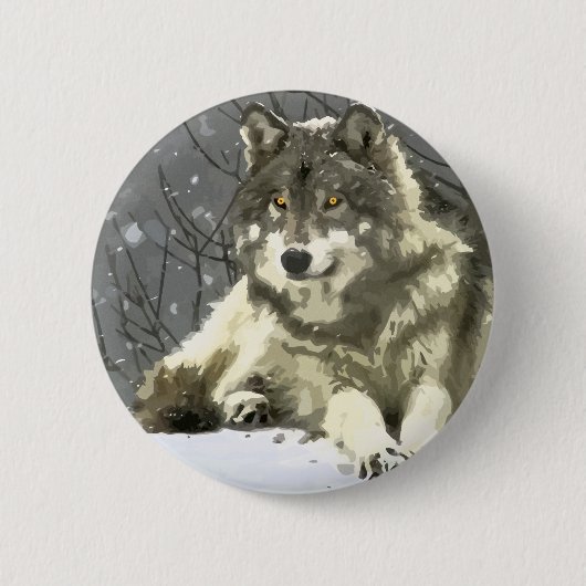 Gray Wolf Ronde Button 5,7 Cm (Voorkant)