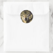 Gray Wolf Ronde Sticker (Tas)