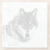 Gray Wolf Sketch Artwork Glazen Onderzetter (Achterkant)