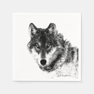 Gray Wolf Sketch Artwork Servet