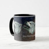 GRAY WOLF SOUTIEN À LA Mug Cadeau Faune (Devant gauche)