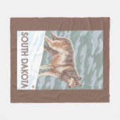 Gray Wolf StandingSouth Dakota Fleece Deken (Voorkant (Horizontaal))