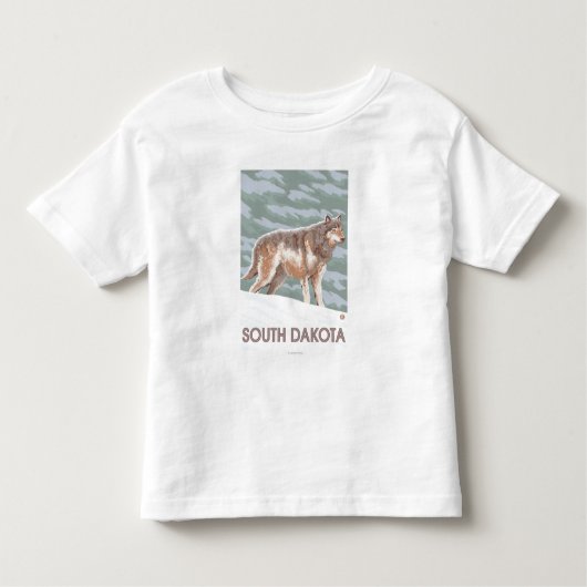 Gray Wolf StandingSouth Dakota Kinder Shirts (Voorkant)