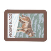 Gray Wolf StandingSouth Dakota Magneet (Horizontaal)