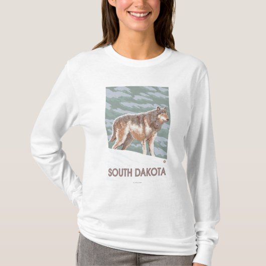 Gray Wolf StandingSouth Dakota T-shirt (Voorkant)