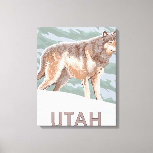 Gray Wolf StandingUtah Canvas Afdruk (Voorkant)