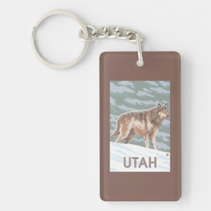 Gray Wolf StandingUtah Sleutelhanger