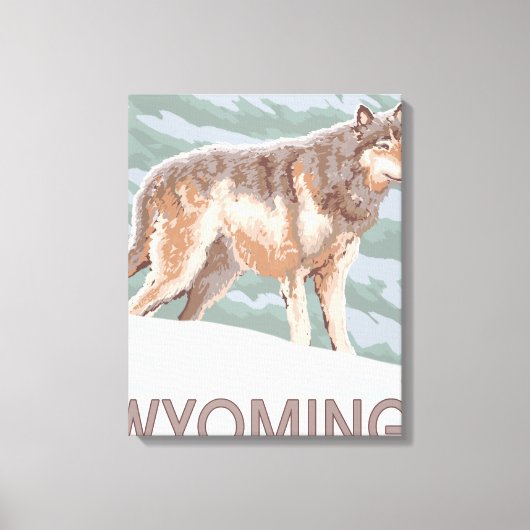 Gray Wolf StandingWyoming Canvas Afdruk (Voorkant)