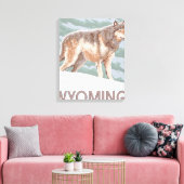 Gray Wolf StandingWyoming Canvas Afdruk (Insitu (Woonkamer))