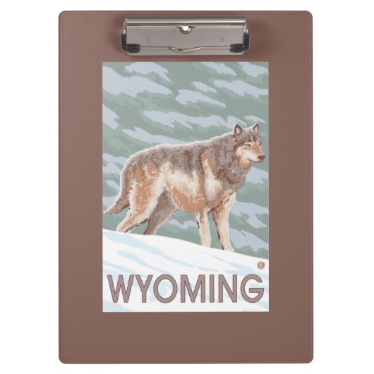 Gray Wolf StandingWyoming Klembord (Voorkant)