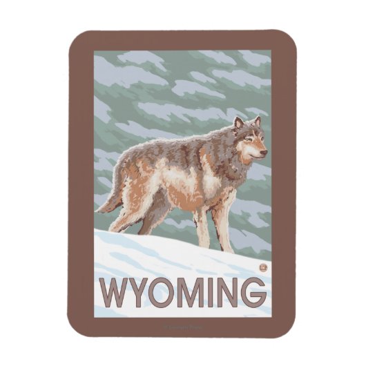 Gray Wolf StandingWyoming Magneet (Verticaal)