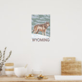 Gray Wolf StandingWyoming Poster (Keuken)