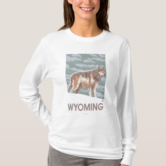 Gray Wolf StandingWyoming T-shirt (Voorkant)