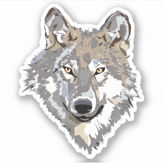 Gray Wolf Sticker (Voorkant)