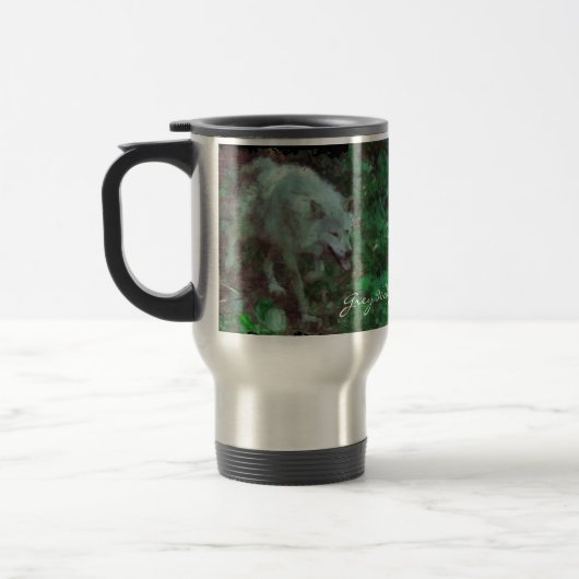 GRAY WOLF Supporter animal cadeau Voyage Mug (Gauche)