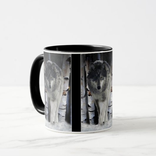 GRAY WOLF Wild animaux cadeaux Mugs (Devant gauche)