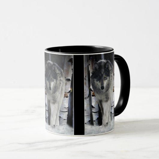 GRAY WOLF Wild animaux cadeaux Mugs (Devant droit)