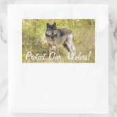Gray Wolf & Wilderness Foto Gift Rechthoekige Sticker (Tas)