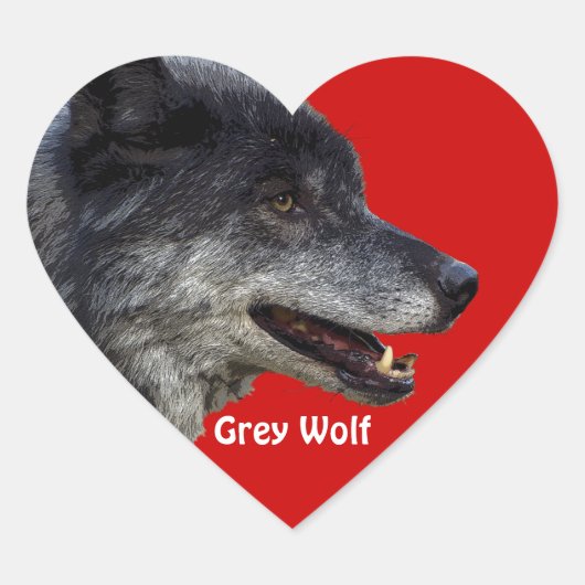 GRAY WOLF Wildlife Heart Sticker Collection (Devant)