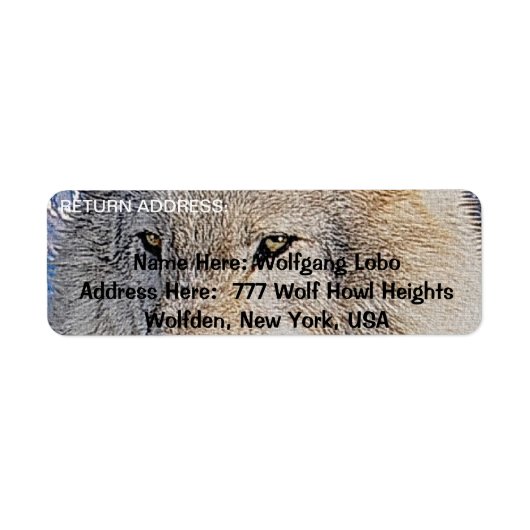 GRAY WOLF Wildlife Return Address Labels (Voorkant)