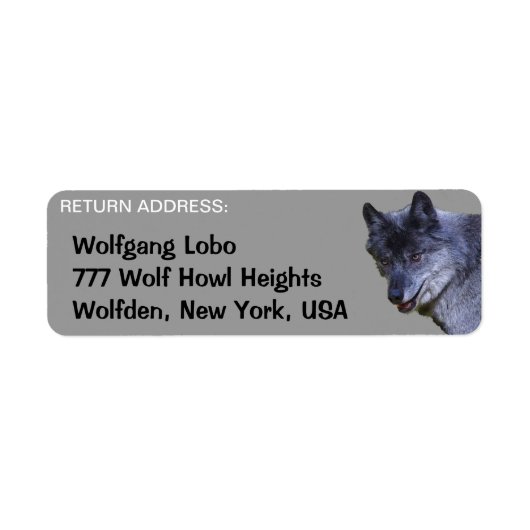 GRAY WOLF Wildlife Return Adresse Étiquettes (Devant)