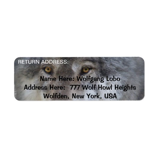 GRAY WOLF Wildlife Return Adresse Étiquettes (Devant)