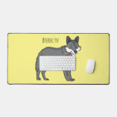 Gray wolf with pipe cartoon (Clavier et souris)