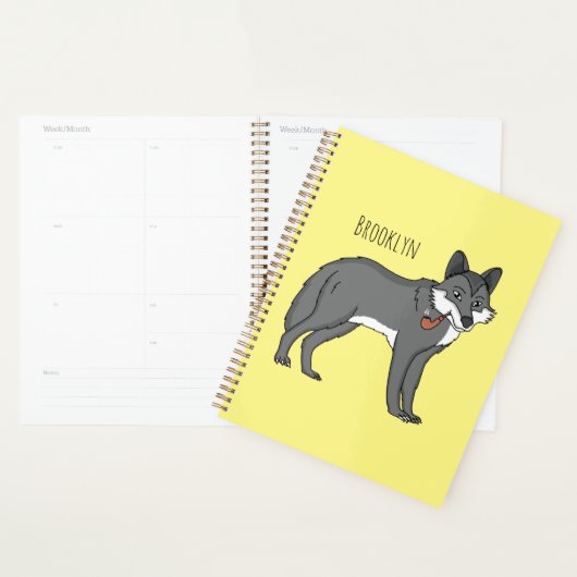 Gray wolf with pipe cartoon (Devant avec enveloppe)