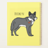 Gray wolf with pipe cartoon (Dos)