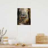 Gray Wolf Woodland Animal Art Imprimer Poster (Cuisine)