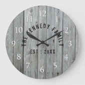 Gray Wood Farmhouse Naam Grote Klok (Voorkant)