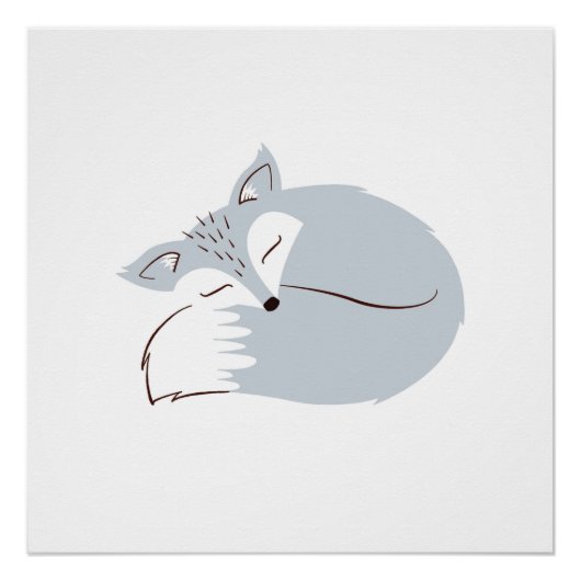 Gray Woodland Fox Perfect Poster (Voorkant)