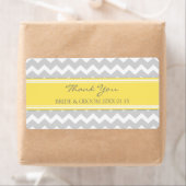 Gray Yellow Chevron Wedding Labels (Insitu)