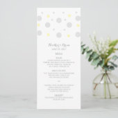 Gray Yellow Confetti Wedding Menu (Staand voorkant)