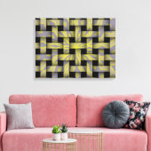 Gray Yellow Star Graphic Weave Pattern Canvas (Insitu (Woonkamer))